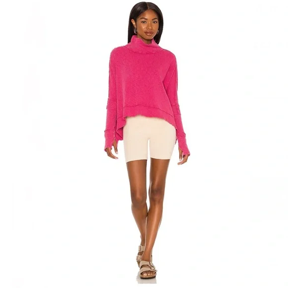 FREE PEOPLE PINK LONG SLEEVE RIBBED TOP - Picture 9 of 9